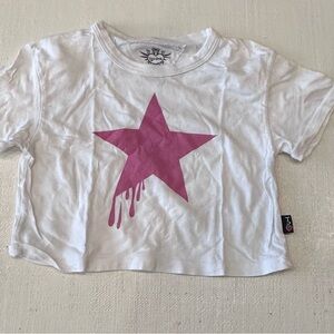 T2love from Denny’s-White Tee with Pink Drip Star
